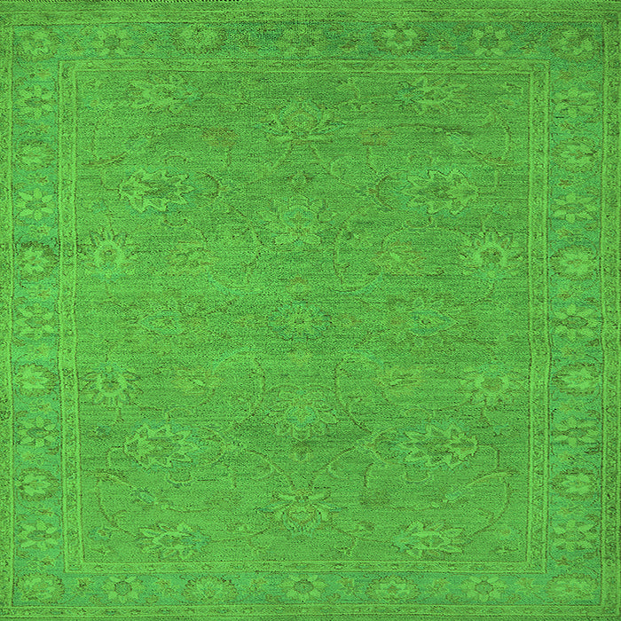Square Machine Washable Oriental Green Industrial Area Rugs, wshurb1118grn