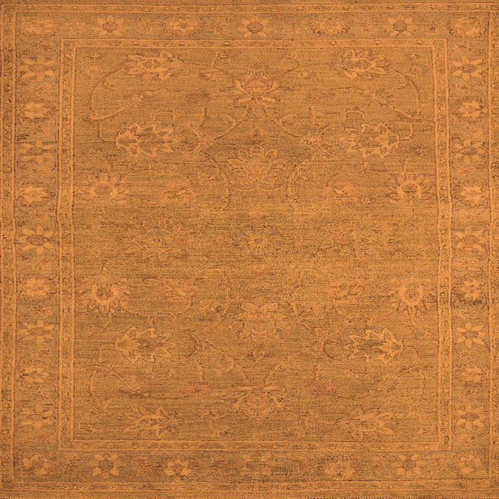 Square Machine Washable Oriental Orange Industrial Area Rugs, wshurb1118org