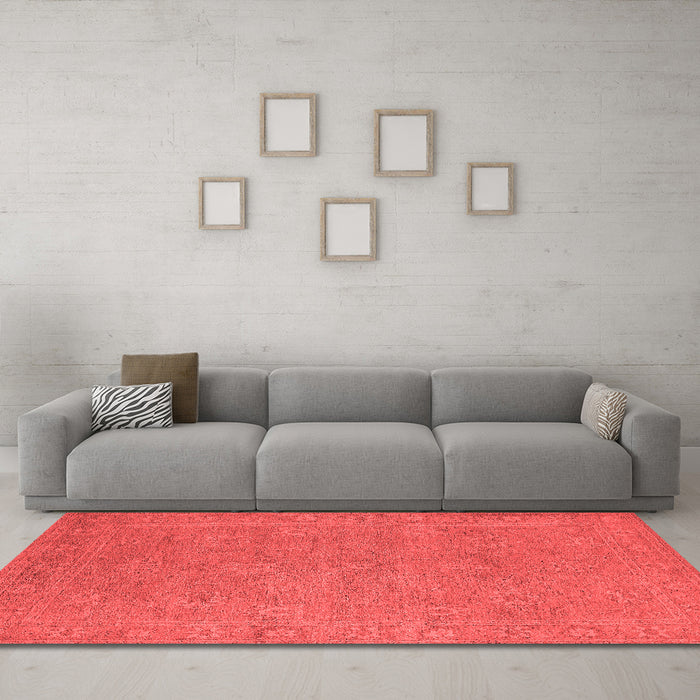 Industrial Red Washable Rugs