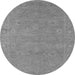 Round Oriental Gray Industrial Rug, urb1118gry