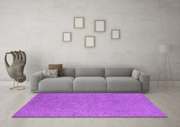 Machine Washable Oriental Purple Industrial Area Rugs in a Living Room, wshurb1118pur