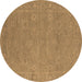 Round Oriental Brown Industrial Rug, urb1118brn