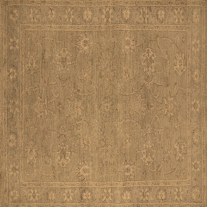 Square Machine Washable Oriental Brown Industrial Rug, wshurb1118brn