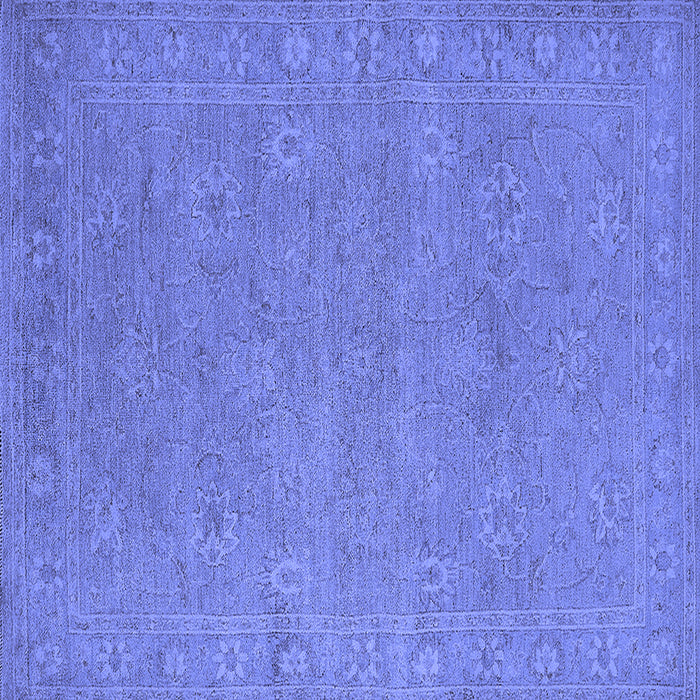 Square Machine Washable Oriental Blue Industrial Rug, wshurb1118blu
