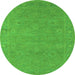 Round Oriental Green Industrial Rug, urb1118grn