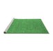 Sideview of Machine Washable Oriental Emerald Green Industrial Area Rugs, wshurb1118emgrn