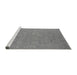 Sideview of Machine Washable Oriental Gray Industrial Rug, wshurb1118gry