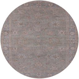 Round Machine Washable Industrial Modern Rose Dust Purple Rug, wshurb1118