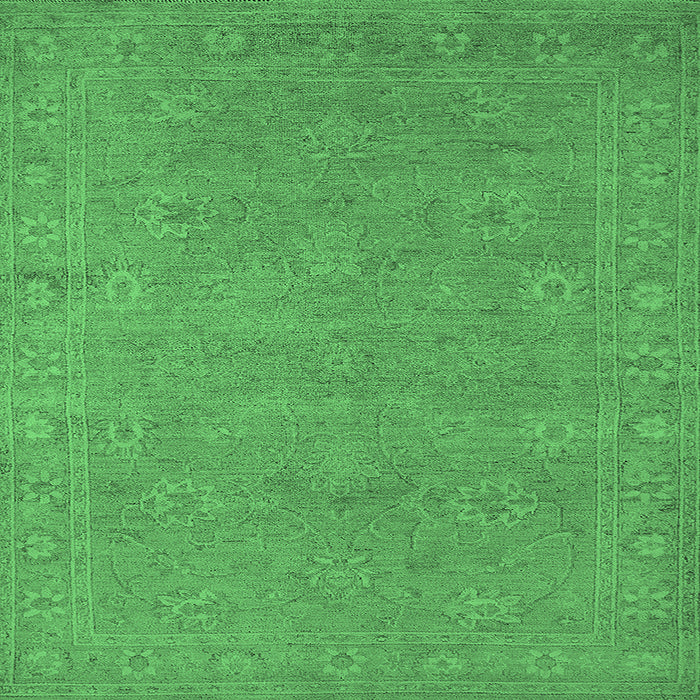 Square Oriental Emerald Green Industrial Rug, urb1118emgrn