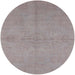 Round Mid-Century Modern Rosy Brown Pink Oriental Rug, urb1119