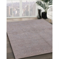 Mid-Century Modern Rosy Brown Pink Oriental Rug, urb1119