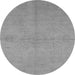 Round Oriental Gray Industrial Rug, urb1119gry