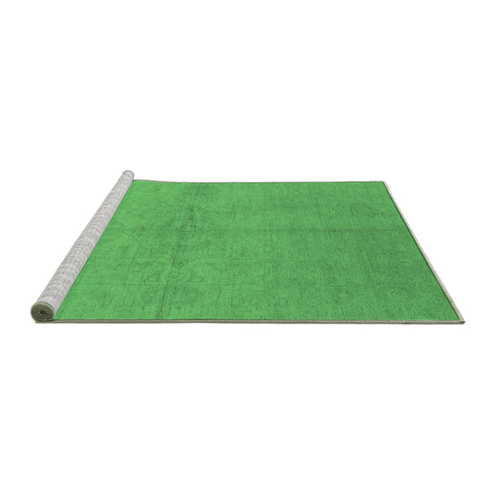 Sideview of Machine Washable Oriental Emerald Green Industrial Area Rugs, wshurb1119emgrn