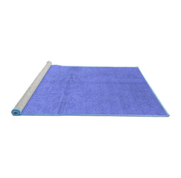 Sideview of Machine Washable Oriental Blue Industrial Rug, wshurb1119blu