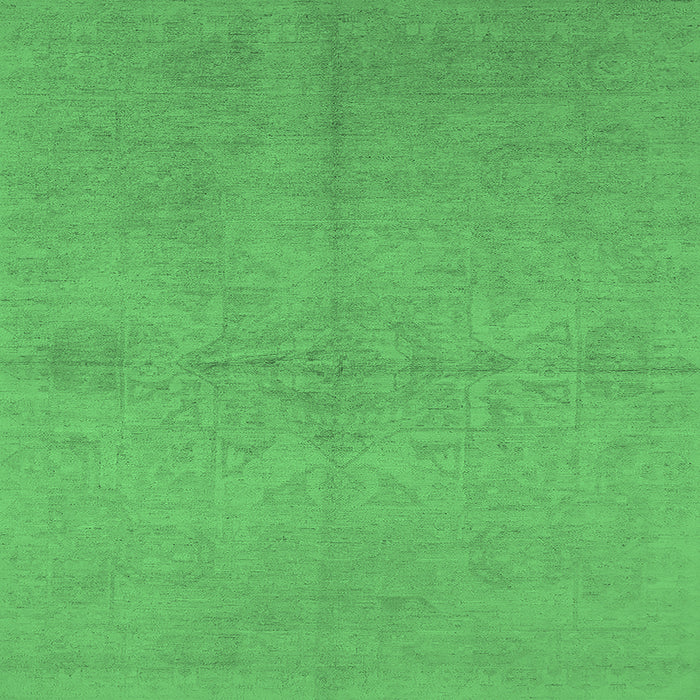 Square Oriental Emerald Green Industrial Rug, urb1119emgrn