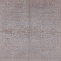 Square Mid-Century Modern Rosy Brown Pink Oriental Rug, urb1119