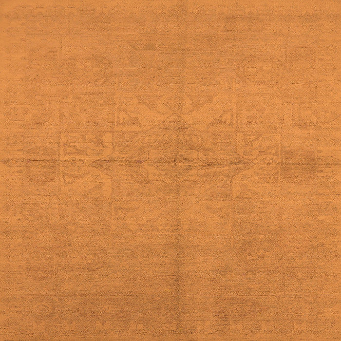 Square Machine Washable Oriental Orange Industrial Area Rugs, wshurb1119org