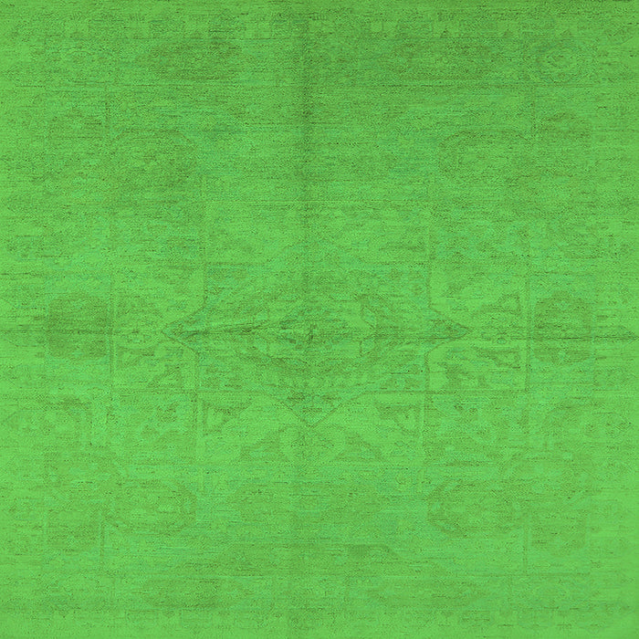 Square Oriental Green Industrial Rug, urb1119grn