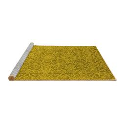 Sideview of Machine Washable Oriental Yellow Industrial Rug, wshurb1120yw