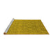 Sideview of Machine Washable Oriental Yellow Industrial Rug, wshurb1120yw