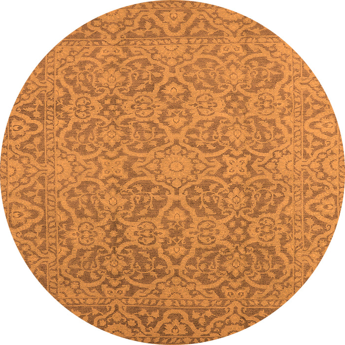 Round Oriental Orange Industrial Rug, urb1120org