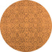 Round Oriental Orange Industrial Rug, urb1120org