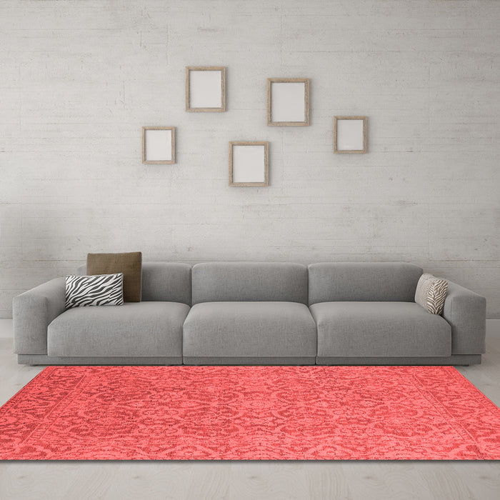 Industrial Red Washable Rugs