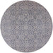 Round Mid-Century Modern Gray Oriental Rug, urb1120