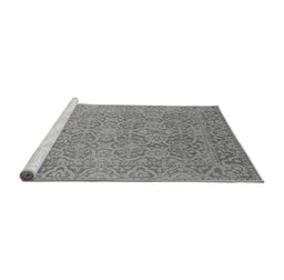 Sideview of Machine Washable Oriental Gray Industrial Rug, wshurb1120gry