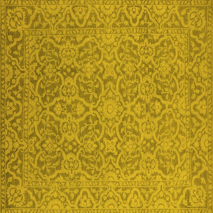 Square Machine Washable Oriental Yellow Industrial Rug, wshurb1120yw