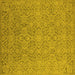 Square Machine Washable Oriental Yellow Industrial Rug, wshurb1120yw