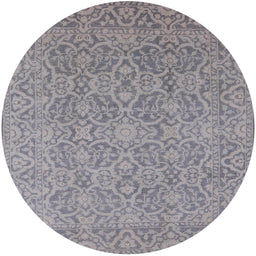 Round Machine Washable Industrial Modern Grey Gray Rug, wshurb1120