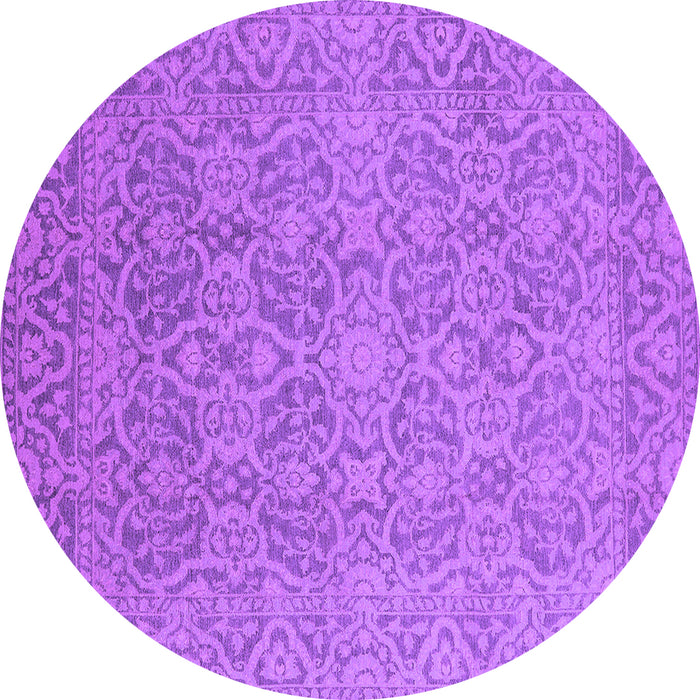 Round Oriental Purple Industrial Rug, urb1120pur