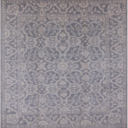 Square Mid-Century Modern Gray Oriental Rug, urb1120