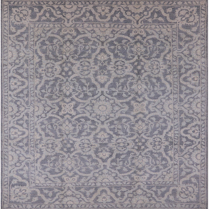 Square Mid-Century Modern Gray Oriental Rug, urb1120