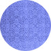 Round Oriental Blue Industrial Rug, urb1120blu