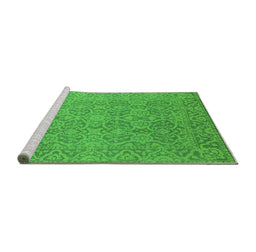 Sideview of Machine Washable Oriental Green Industrial Area Rugs, wshurb1120grn