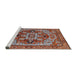 Sideview of Machine Washable Industrial Modern Tomato Red Rug, wshurb1121