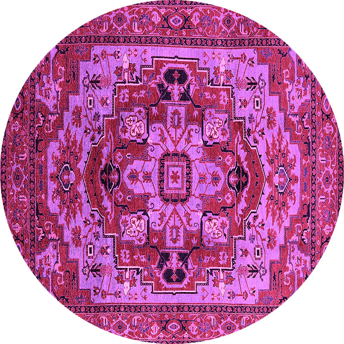 Round Oriental Pink Industrial Rug, urb1121pnk