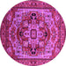 Round Oriental Pink Industrial Rug, urb1121pnk