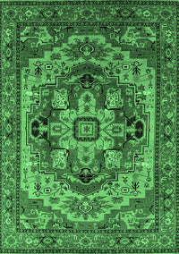 Oriental Emerald Green Industrial Rug, urb1121emgrn