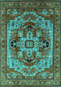 Oriental Turquoise Industrial Rug, urb1121turq