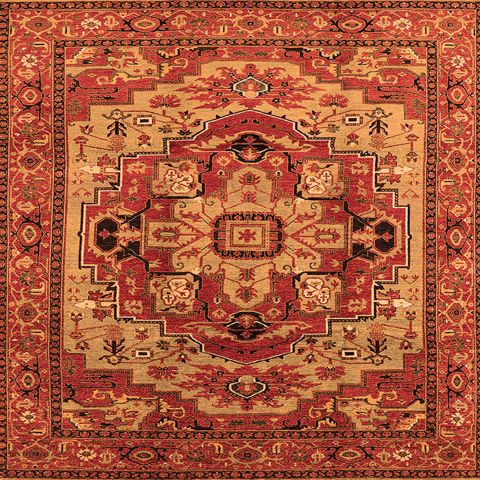 Square Oriental Orange Industrial Rug, urb1121org