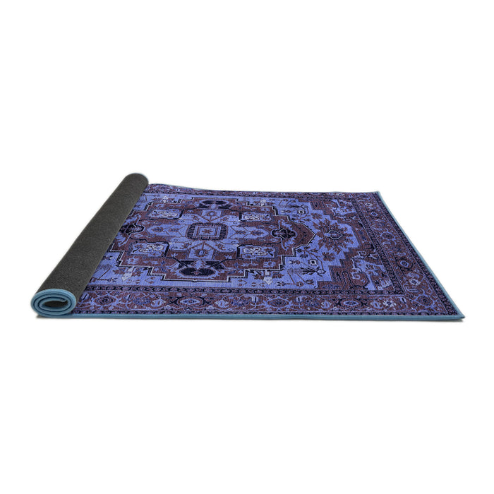 Sideview of Oriental Blue Industrial Rug, urb1121blu