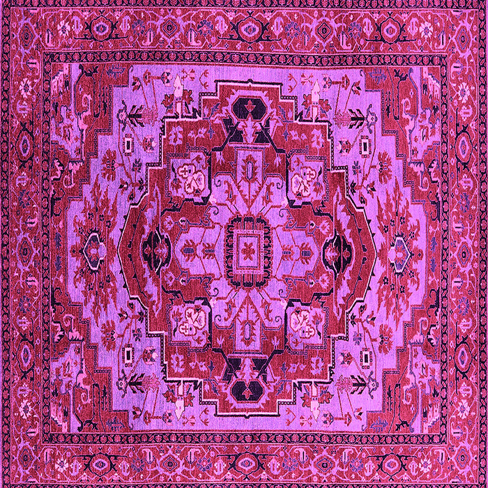 Square Machine Washable Oriental Pink Industrial Rug, wshurb1121pnk
