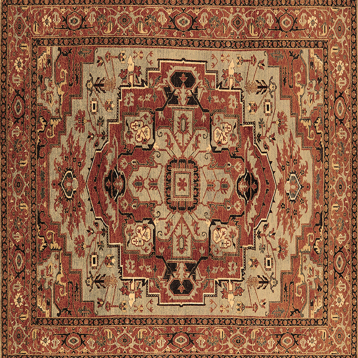 Square Oriental Brown Industrial Rug, urb1121brn