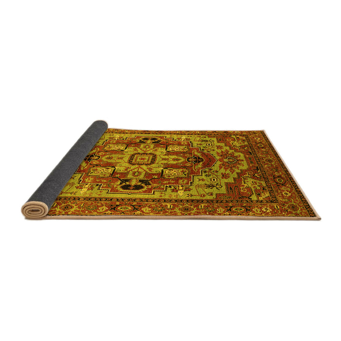 Sideview of Oriental Yellow Industrial Rug, urb1121yw