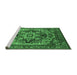 Sideview of Machine Washable Oriental Emerald Green Industrial Area Rugs, wshurb1121emgrn