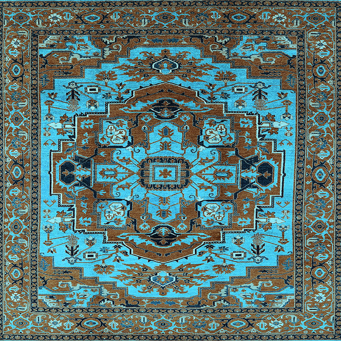 Square Oriental Light Blue Industrial Rug, urb1121lblu
