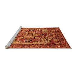 Sideview of Machine Washable Oriental Orange Industrial Area Rugs, wshurb1121org